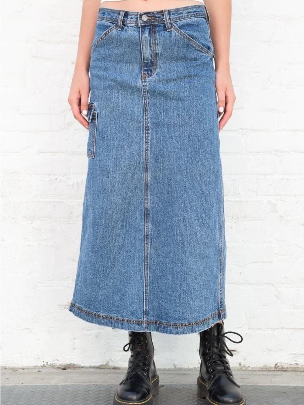 Brandy Melville Light Blue Denim Maxi Skirt